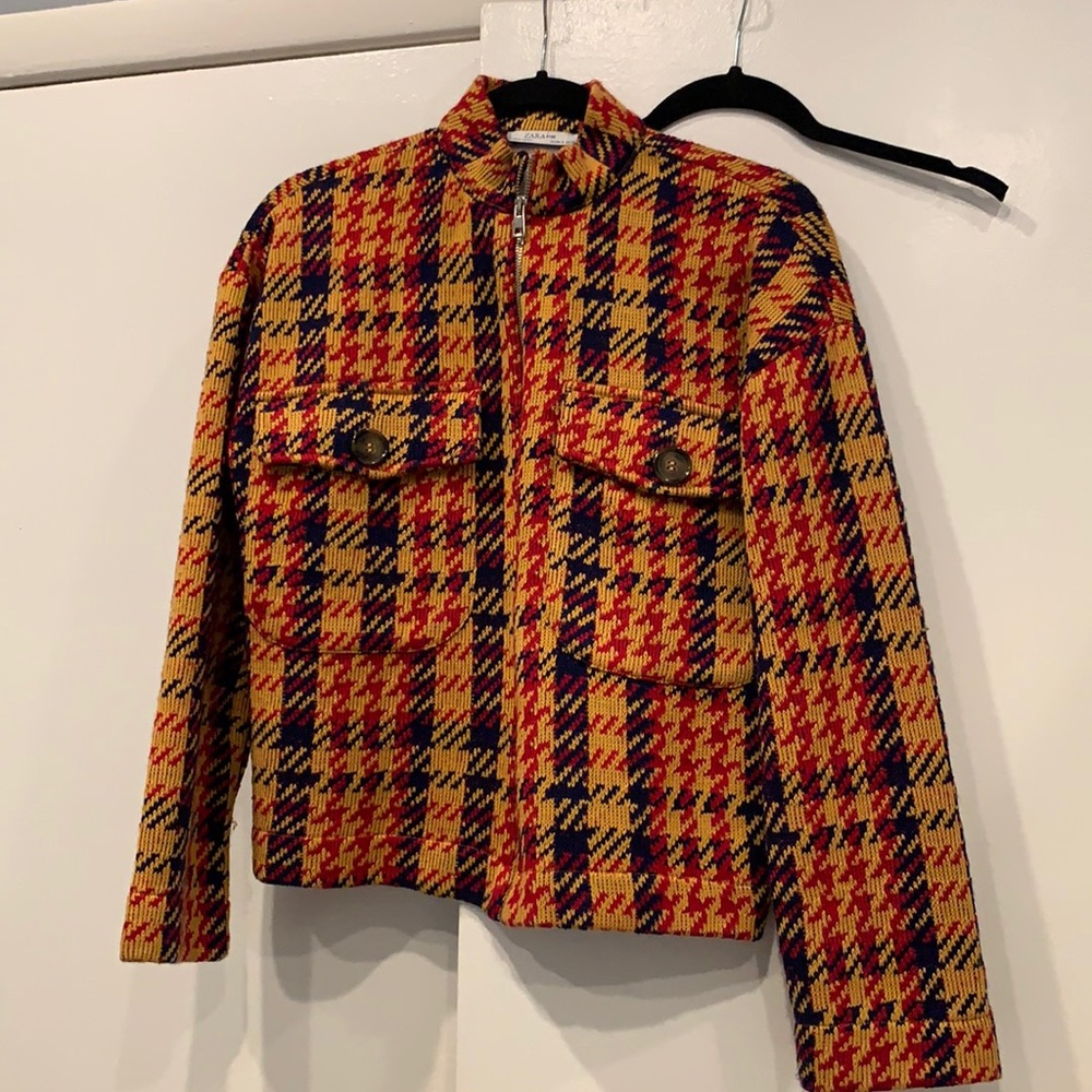 BOGO FREE! Zara knit plaid sweater jacket